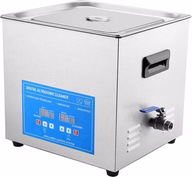 Ventryn Ultrasonic Jewelry Cleaner Machine with Basket and Timer in Silver