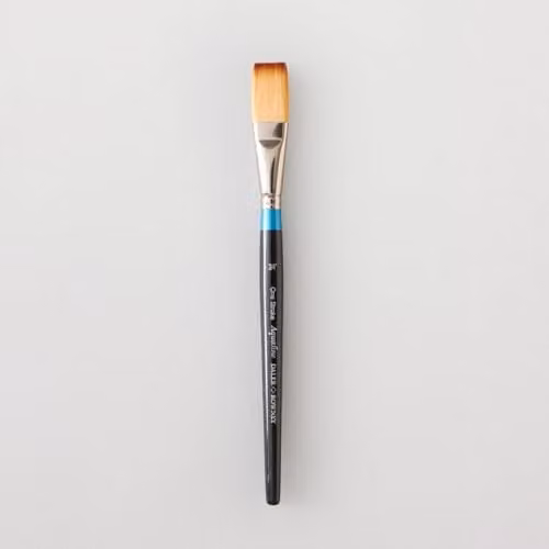 Daler-Rowney Aquafine Watercolour Brush, Soft Synthetic Hair, Short Handle, One Stroke, 3/4in, Multicolour – 1