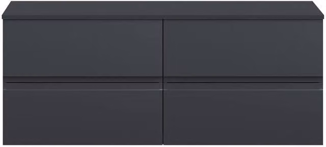 Balterley Mavesyn Contemporary 4 Drawer Wall Hung Vanity Unit, Dark Grey, Width: 120.5 cm