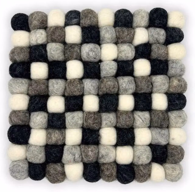 KDMD Grey and Multicolour Felt Square Placemat with Graphic Design – 1