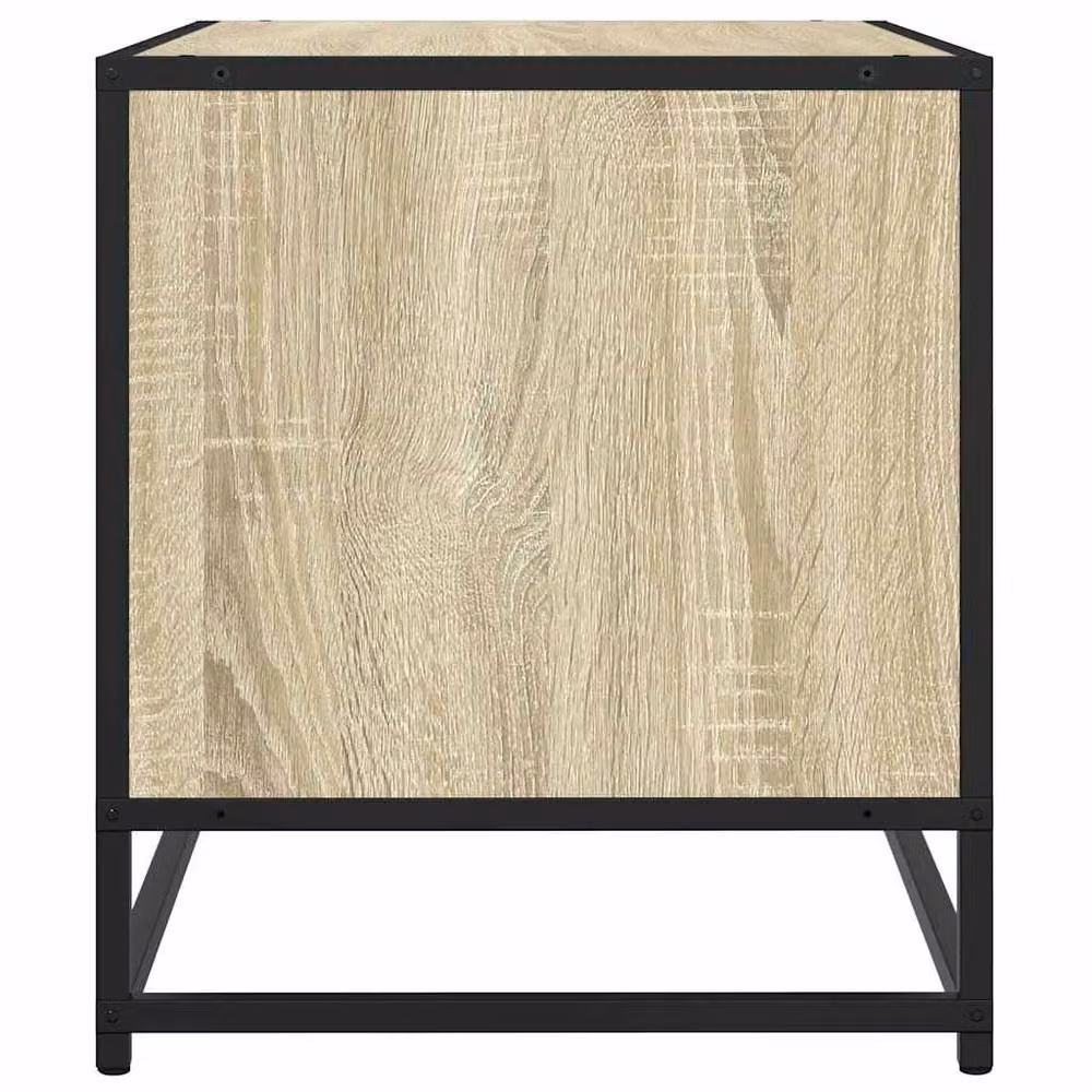 Berkfield Home TV Cabinet in Sonoma Oak and Beige, W/D/H: 61 x 40 x 46 cm – 4