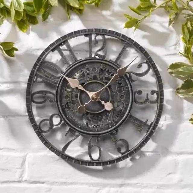 Marco Paul Vintage Mechanical Round Wall Clock in Green, Diameter: 30.48 cm – 1