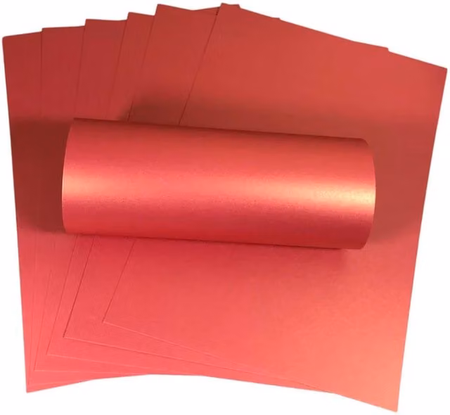 Syntego 10 Sheets of A4 Magenta Gold One Sided Pearlescent Shimmer Satin Construction Paper