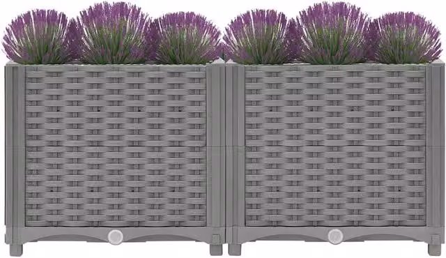 Berkfield Home Grey Polypropylene Raised Bed W: 80 cm, D: 40 cm, H: 38 cm