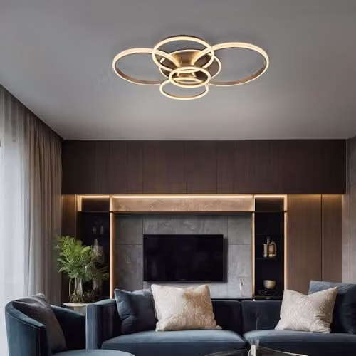 Globo Lighting LED Ring Ceiling Light in Anthracite and Transparent Acrylic – 3