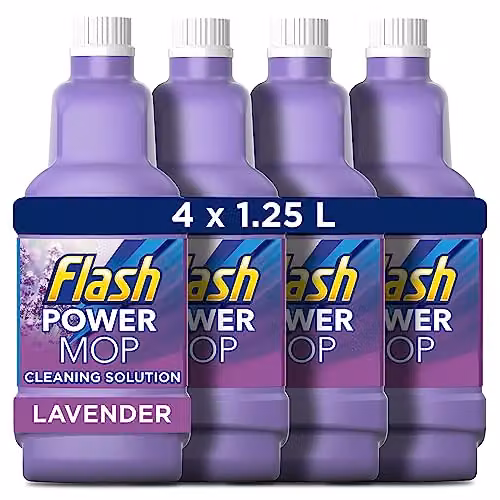 Flash Power Mop Liquid Lavender Refill 1.25L and Flash Power Spray Mop Floor Cleaner Liquid Lavender 4x1.25L – 2