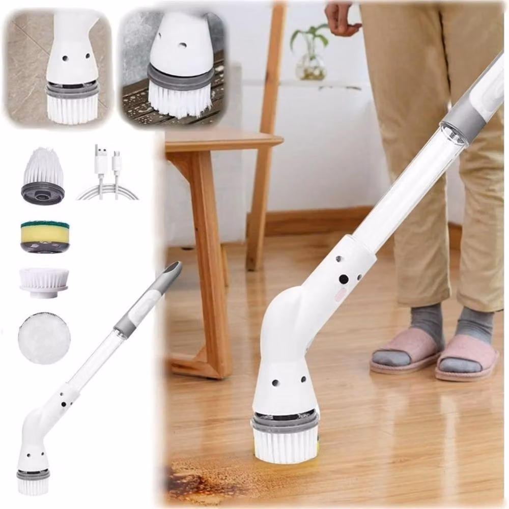 Nordara 6 in 1 Cordless Electric Spin Scrubber Cleaning Brush in White – 2