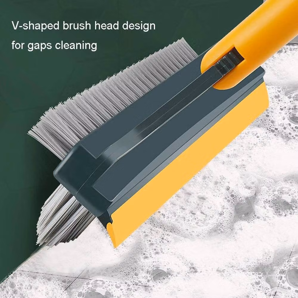 EONLION 3-in-1 Yellow Floor Scrub Brush with Telescopic Handle and Scraper, Length: 100 cm – 3