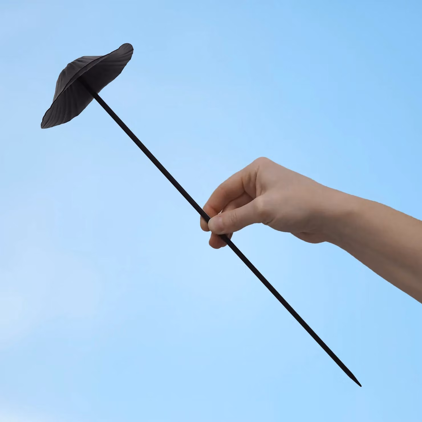 Paper High Modern Metal Mushroom Garden Stake in Black – 2