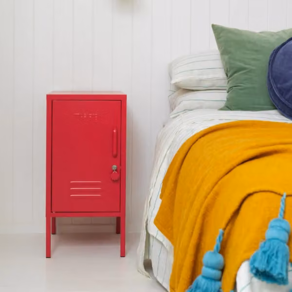 Mustard Made The Shorty To The Left Red Metal Freestanding Storage Cabinet with Hinged Doors and Internal Shelves W/D/H: 72.0 x 35.0 x 46.0 cm – 3
