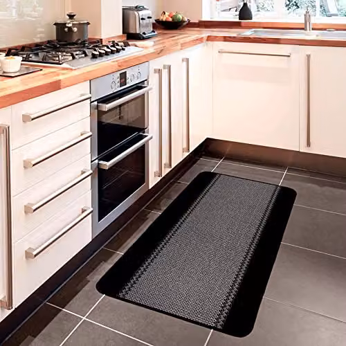 THE RUGS Machine Washable Non-Slip Rectangular Area Rug with Bordered Design in Black, W/D/H: 80 x 50 cm – 2