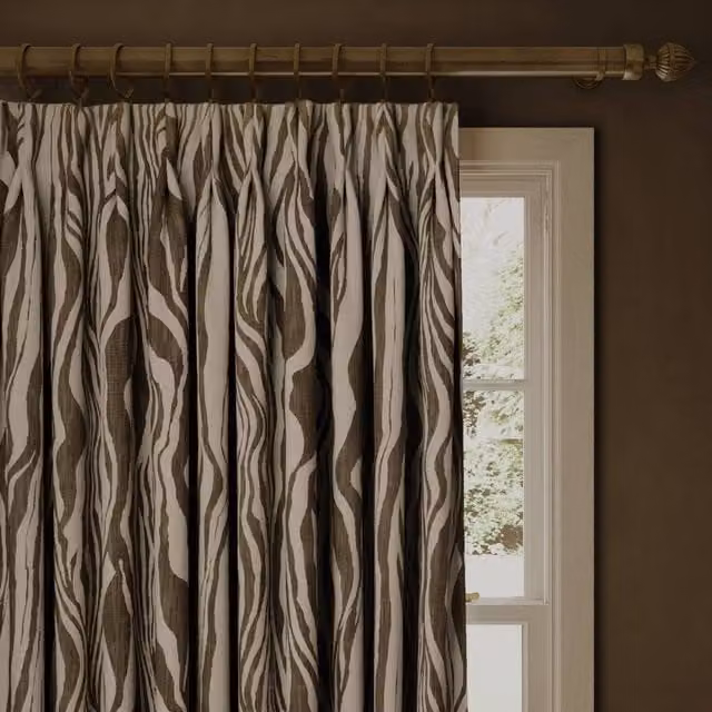 House of Hackney Dazzle Cotton Linen Fabric Panel Curtain in Brown