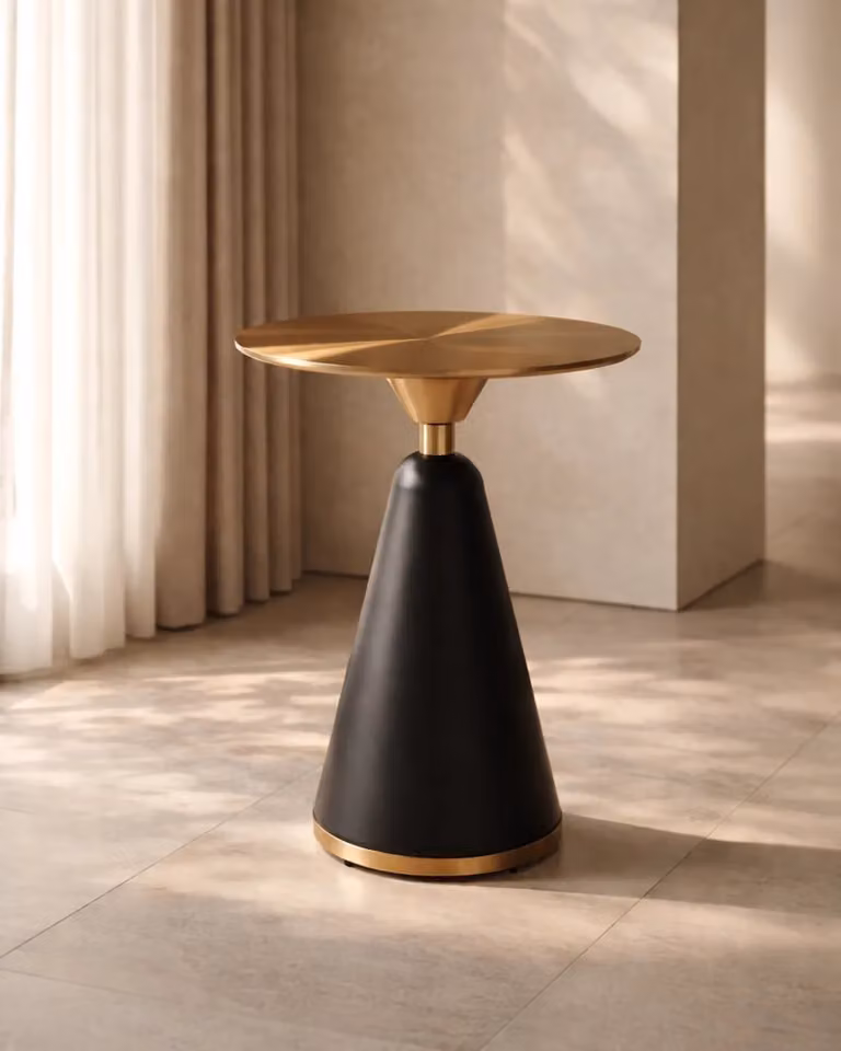 Tommy Franks Osimo Side Table in Gold and Black Metal