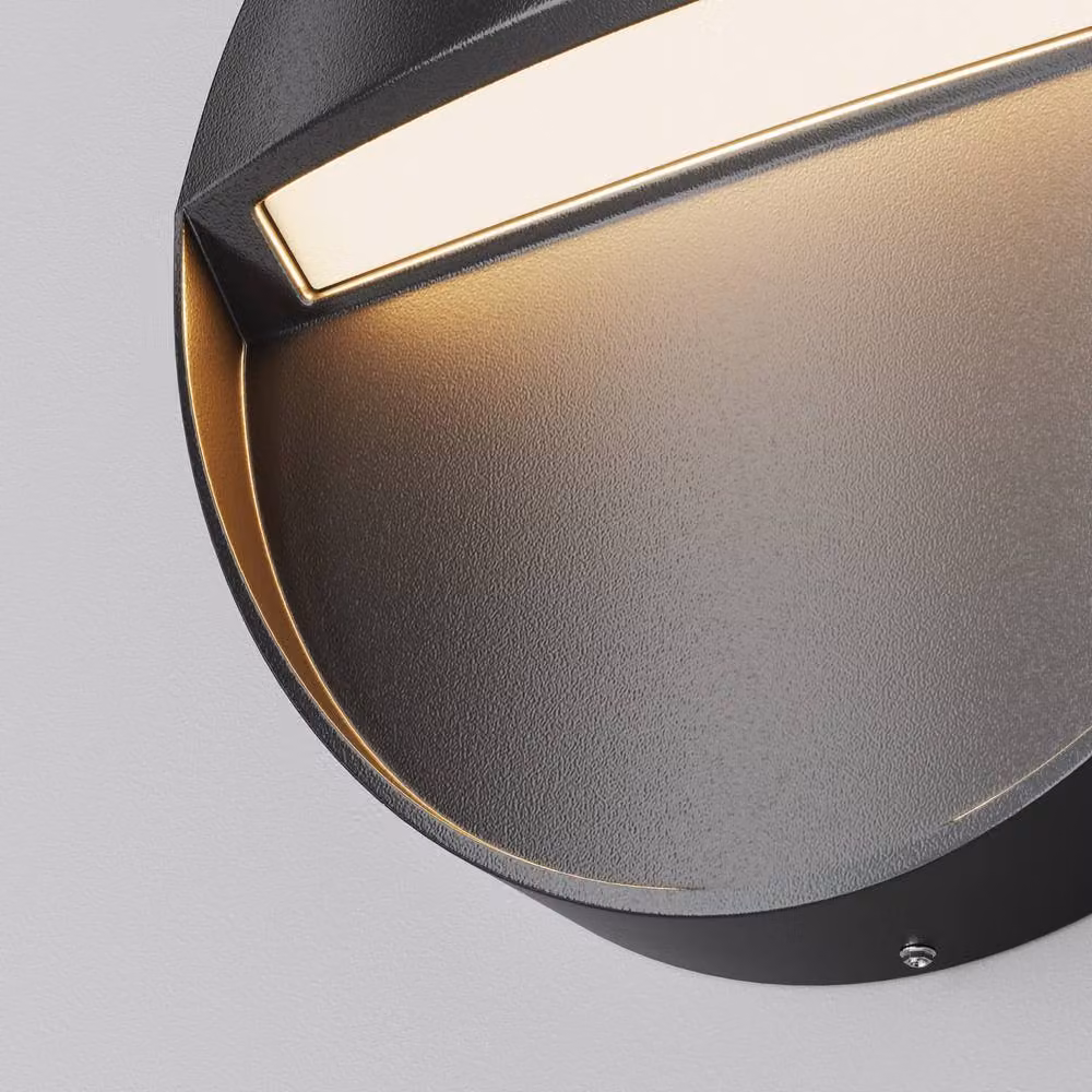 Netlighting Mane Round Outdoor Flush Wall Lamp in Black with Warm White LED 3000K 100lm IP54 – 2