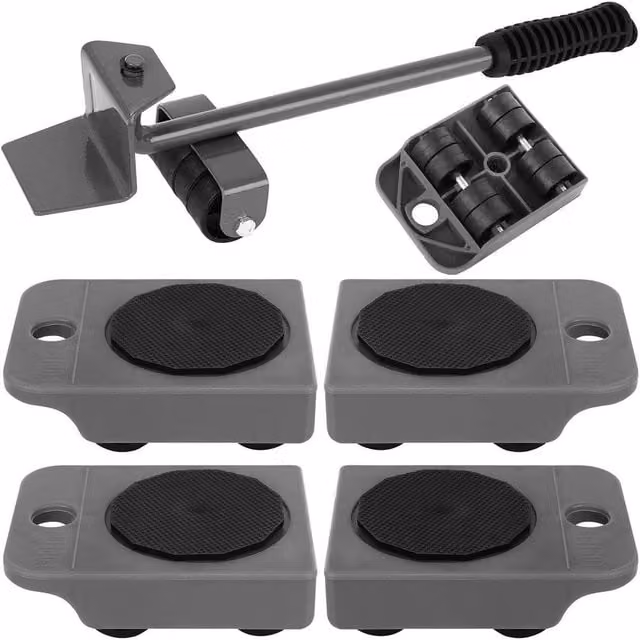 VOGREX 360 Caster Heavy Furniture Lifter Moving Slider Tool in Grey