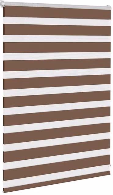 Berkfield Home Elegant Zebra Blind in Brown, W: 115 cm, H: 100 cm – 1