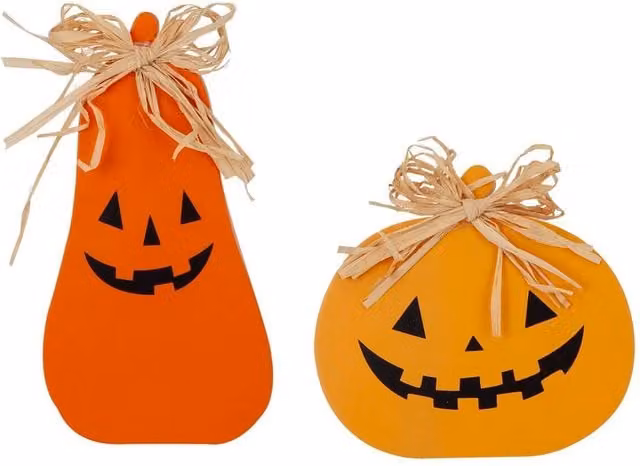 VFM e-Store Halloween Pumpkin Table Decorations, 2 Pack, Orange
