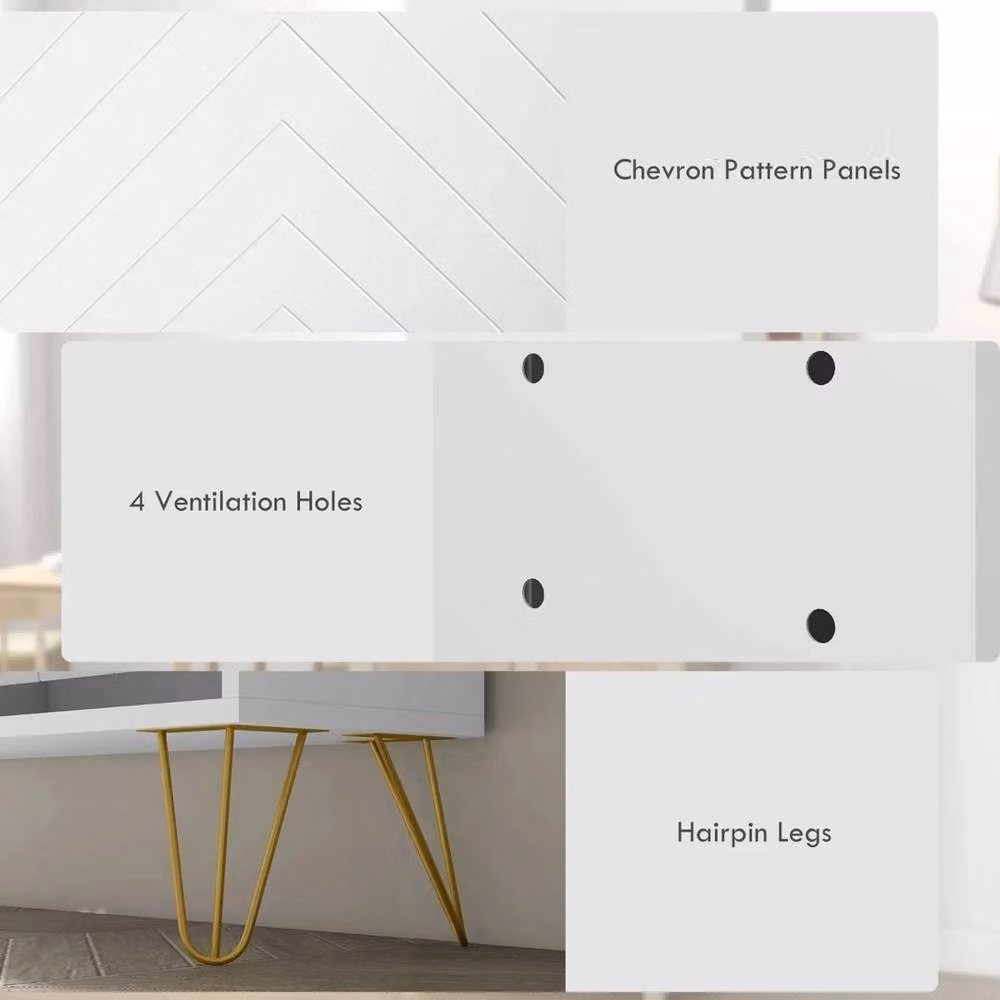 Kelvenix Modern White Matt Narrow Shoe Storage Cabinet with Tilting Compartments and Internal Shelves – 2