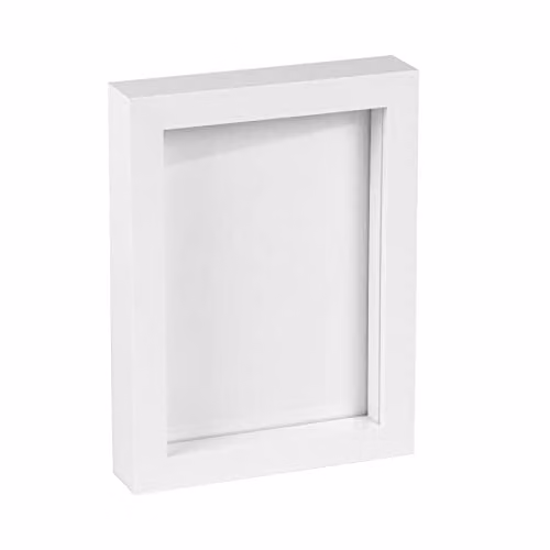 Nicola Spring White Rectangular Single 3D Box Photo Frame for Hanging or Standing