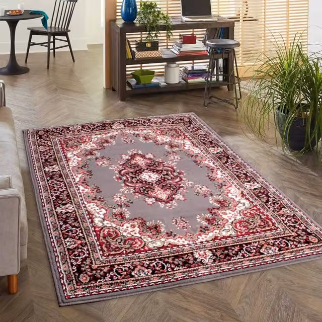 DS Living Classic Grey Oriental Rectangular Rug, W: 160 cm, L: 230 cm