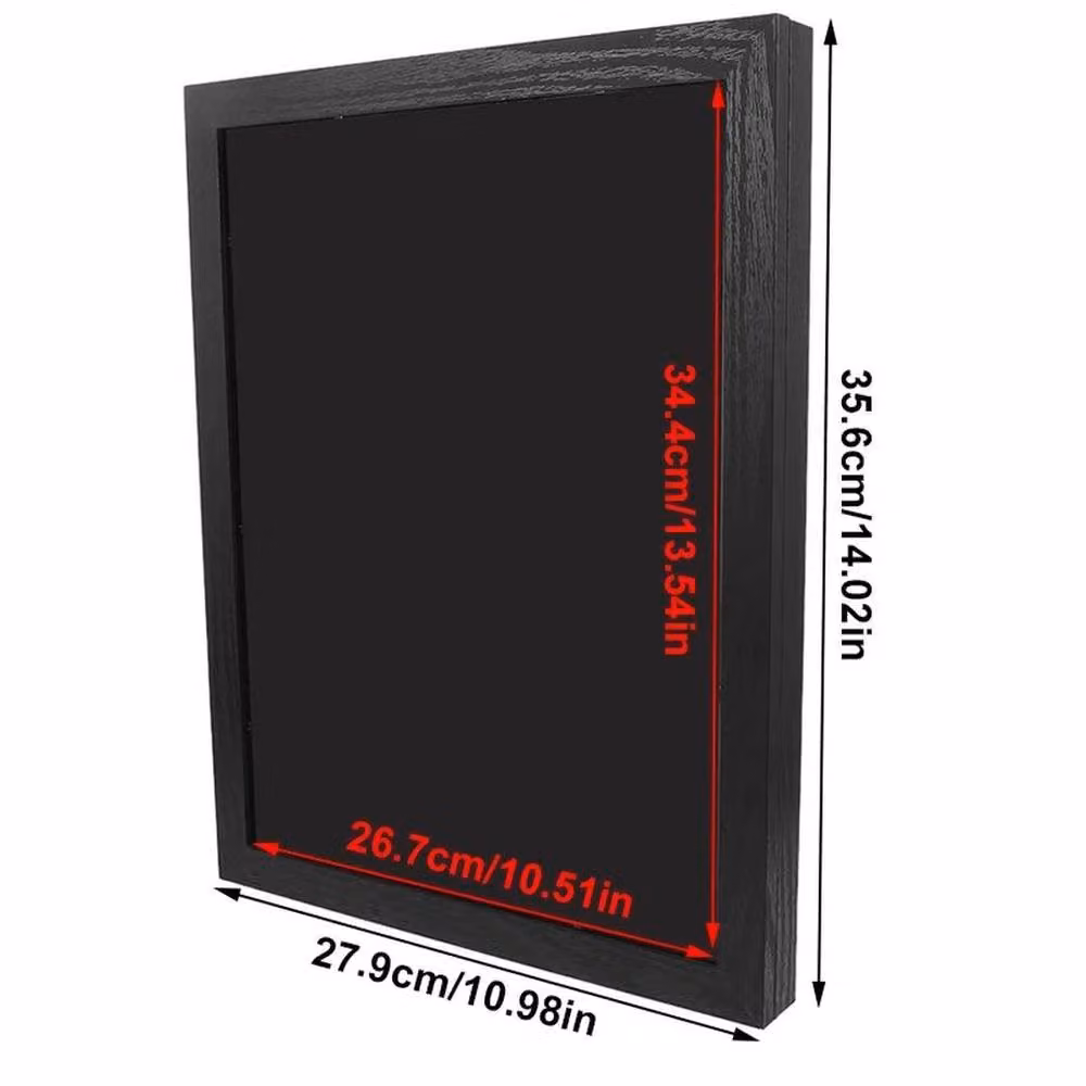 FLAVORA Black Wooden Shirt Display Frame and Sports Uniform Shadow Box, W/H: 50 x 50 cm – 3