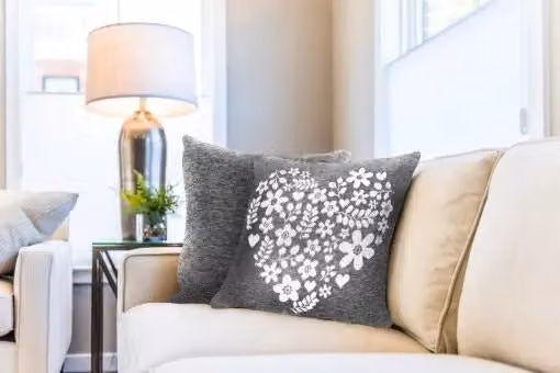 New Edge Blinds Grey Floral Chenille Square Cushion Cover, W/D/H: 43 x 43 x 1 cm – 2