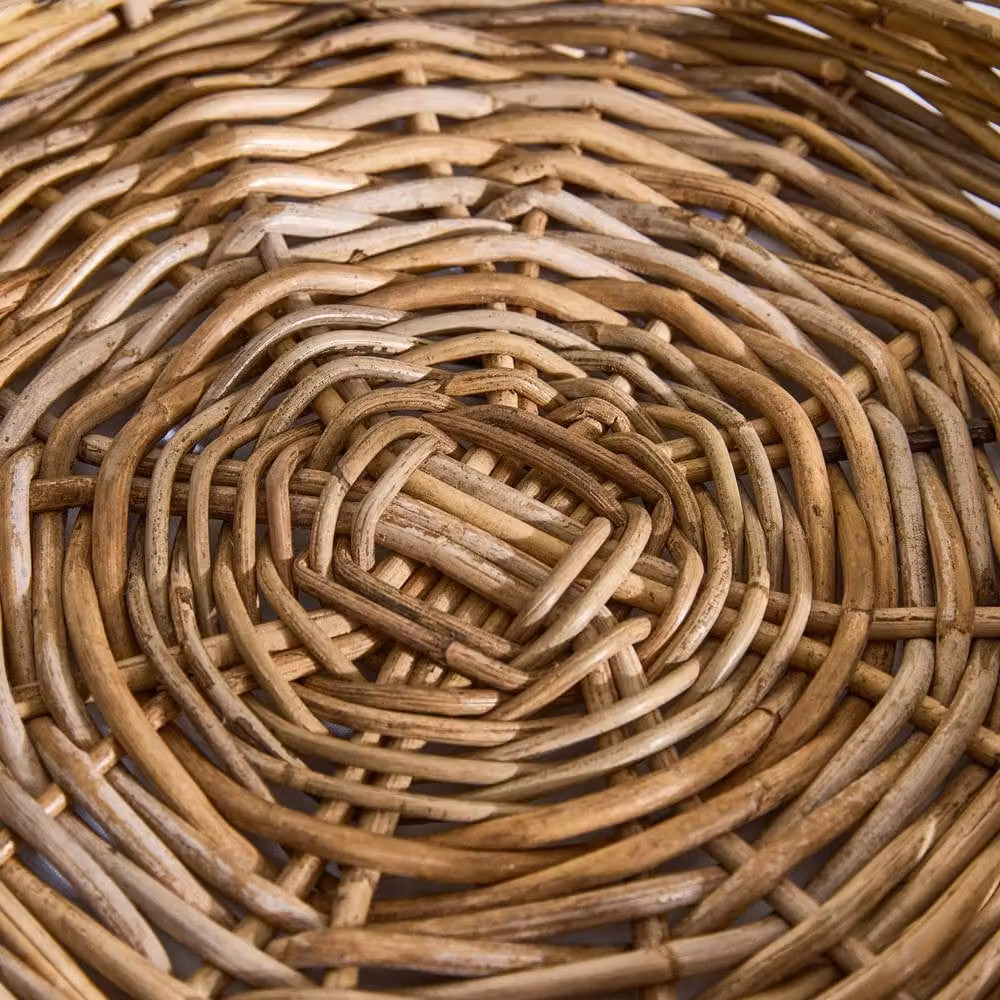 Dibor Natural Rattan Small Decorative Tray with Handles, Brown, W: 45 cm, L: 30 cm, H: 13 cm – 3