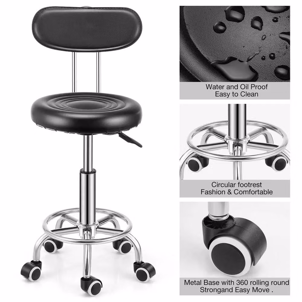 EONLION Modern Adjustable Height Kitchen Stool with Lift Bar in Black – 3