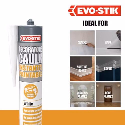 Evo-Stik White Paintable Acrylic Decorators Caulk, 310ml – 4
