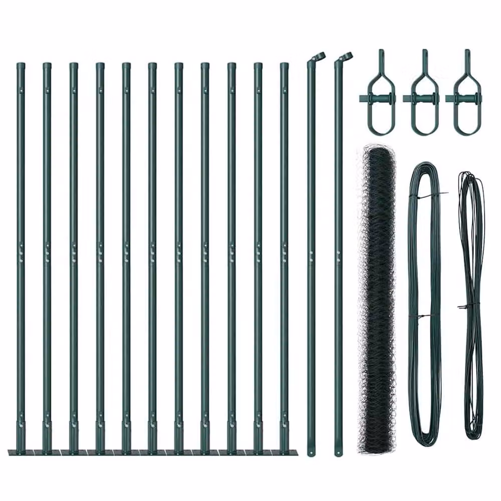 Berkfield Home Green Steel Hexagon Fence, 1.4 x 25 m – 2