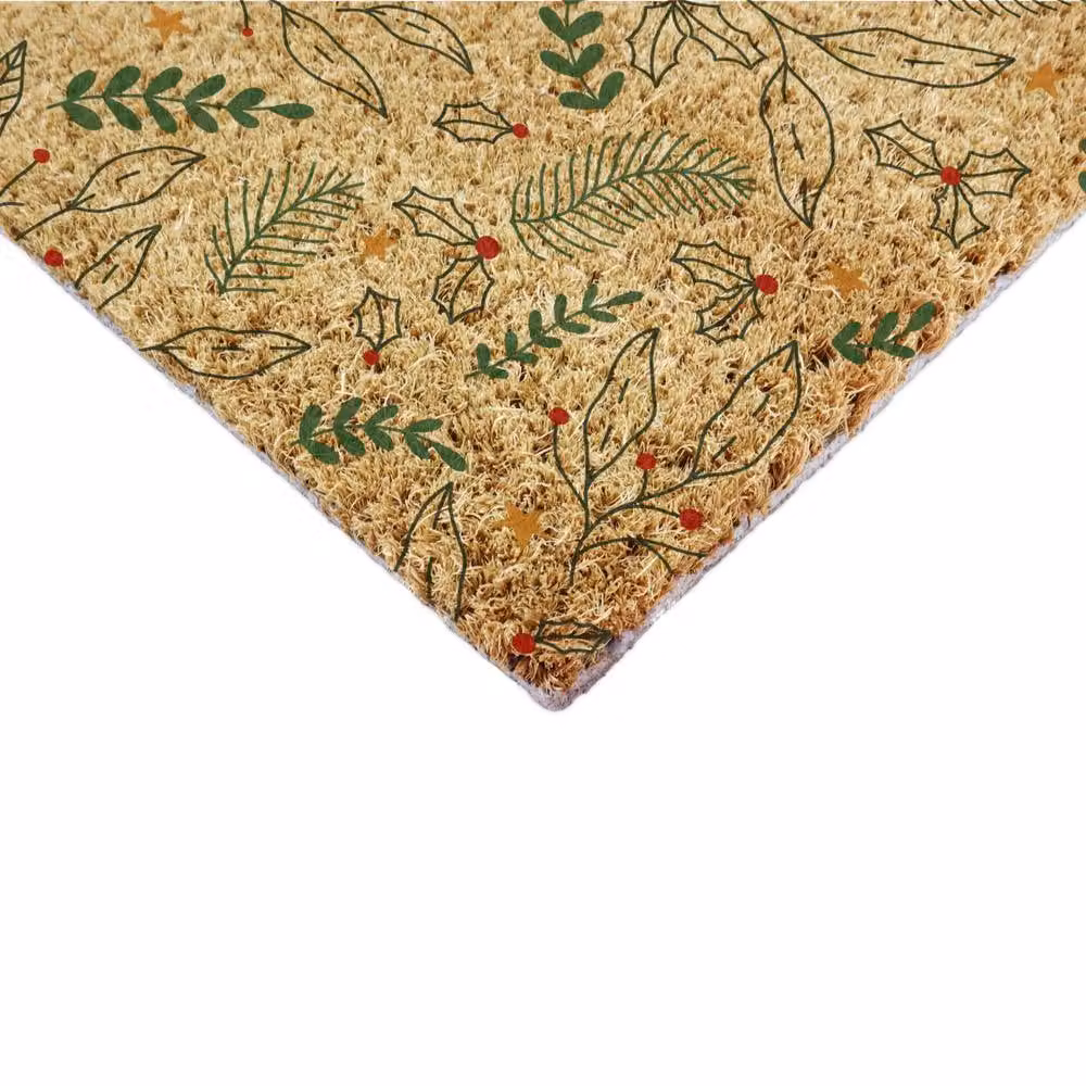 Artsy Mats Winter Foliage Coir Doormat in Brown and Multicolour, W/D/H: 90 x 60 x 1 cm – 4