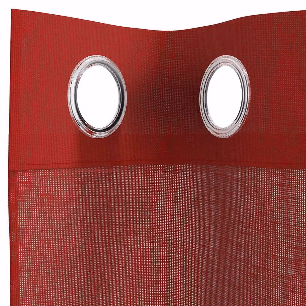 Berkfield Home Red Voile Fabric Panel Curtains with Eyelets, 2 Pack – 3