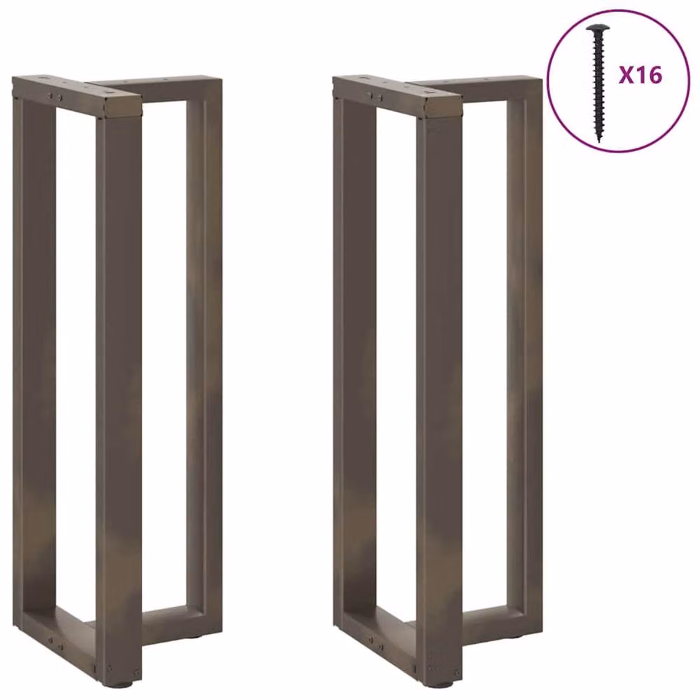 Berkfield T-Shaped Bar Table Legs, 2 Piece Set, Dark Grey Steel, W: 50 cm, D: 35 cm, H: 110 cm – 2