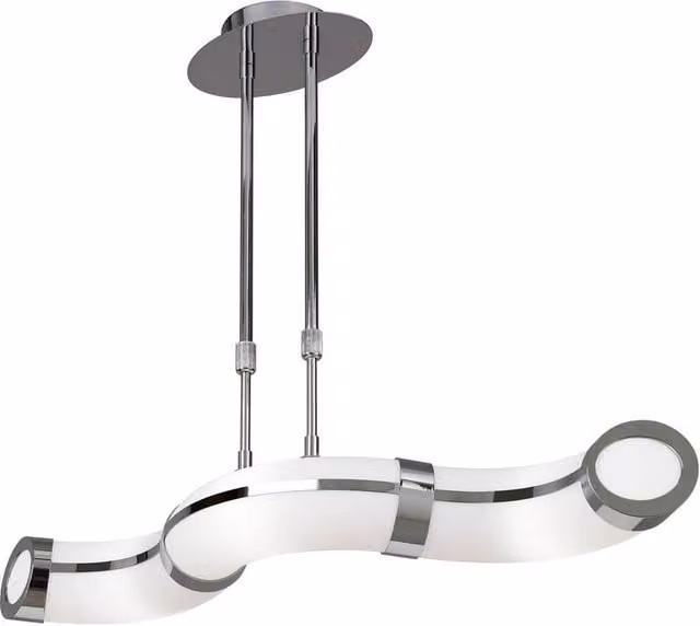 Netlighting Guss Telescopic 3 Light GU10 Bar Pendant Light in Chrome and White with Grey Acrylic