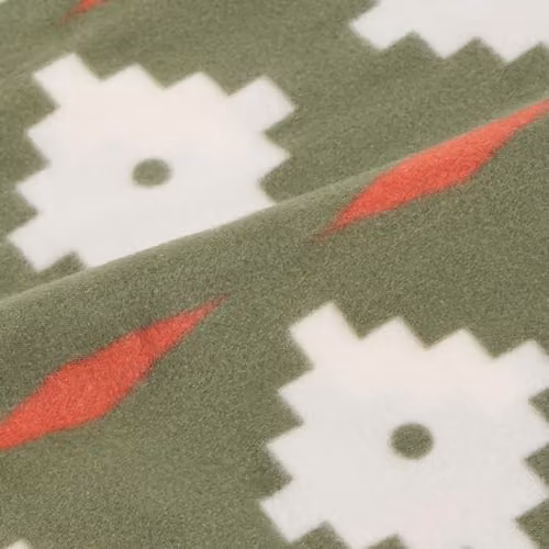 OHS Geometric Tile Print Fleece Throw Blanket, Olive, W/D/H: 120 x 150 cm – 3