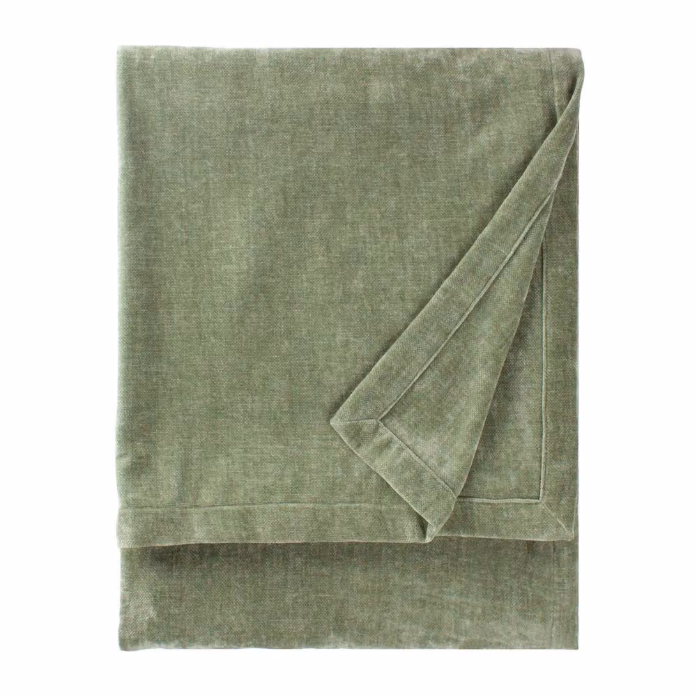 Yard Heavy Chenille Velvet Throw in Green, W: 150 cm x D: 200 cm – 2