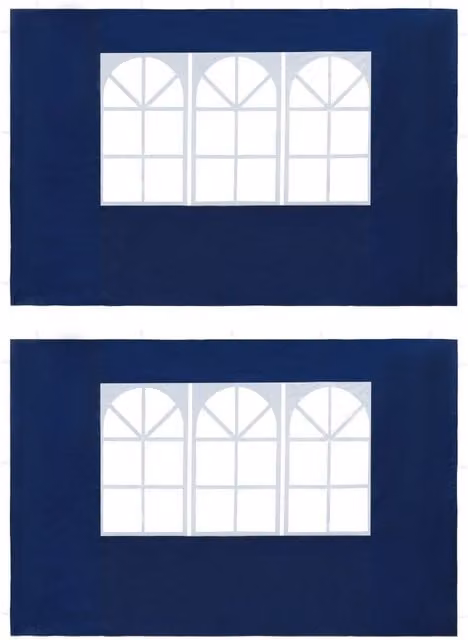 Berkfield Home Party Tent Sidewalls with Window, 2 Piece Set, Blue PE Plastic
