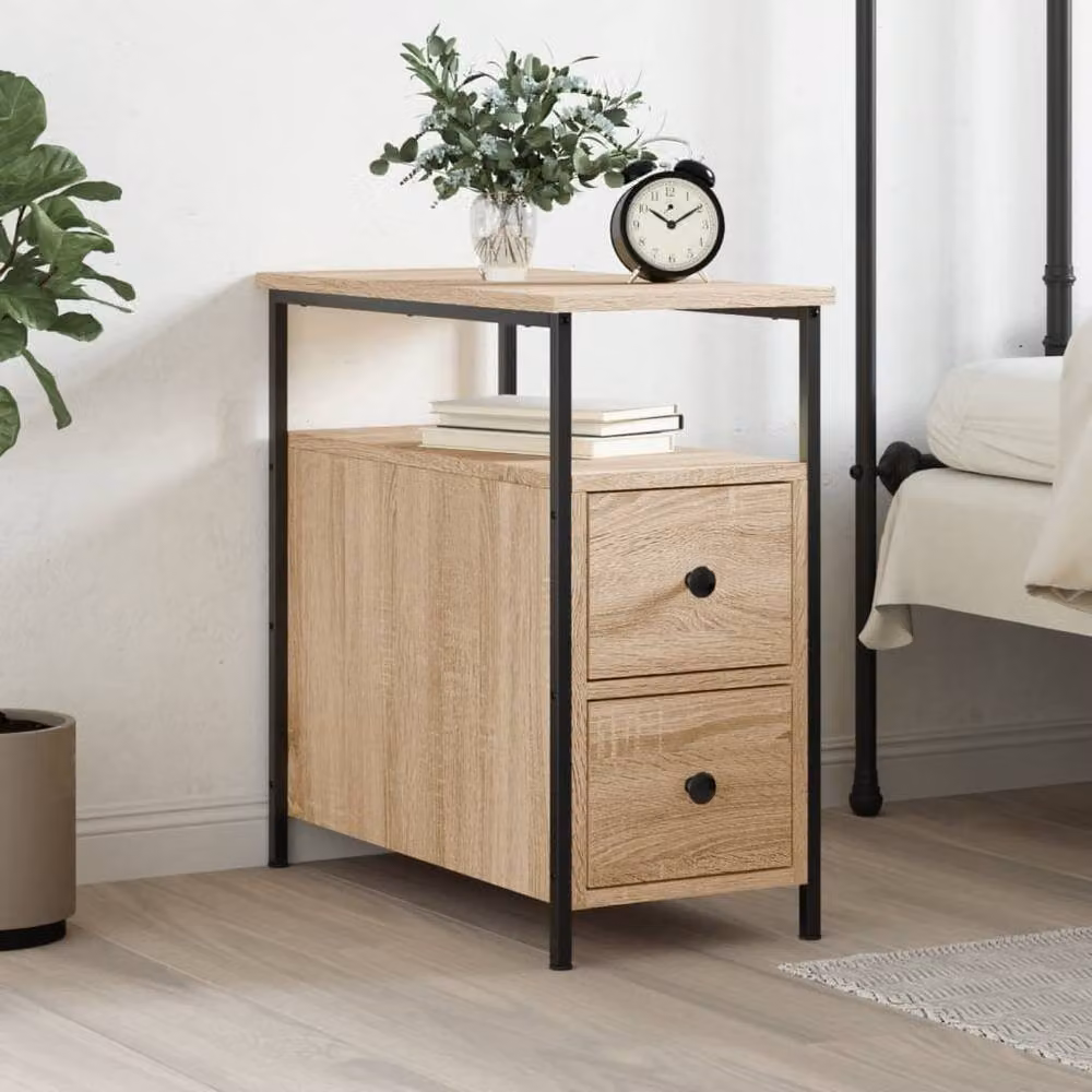 Berkfield Home Bedside Cabinet in Sonoma Oak Brown, W/D/H: 30 x 60 x 60 cm – 2