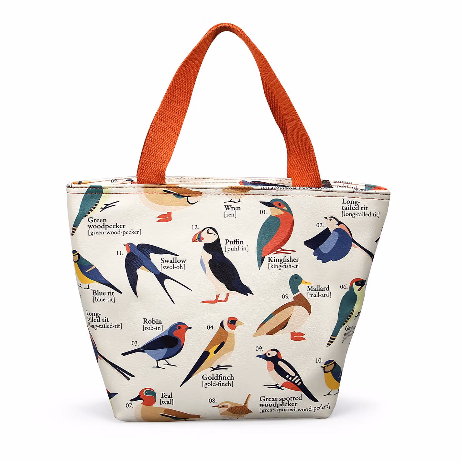 Half Moon Bay RSPB British Garden Birds Insulated Lunch Bag in White – 2