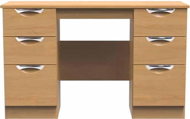 Ready Assembled 2 U Holborn 6 Drawer Kneehole Desk in Brown