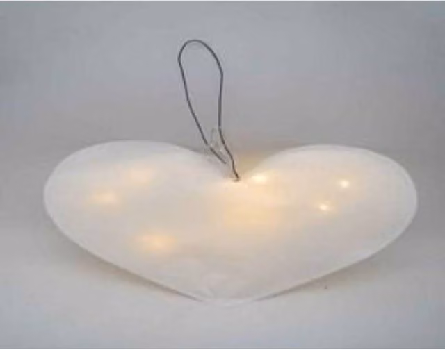 KDMD Large White Light Up Paper Heart Pendant Hanging Decoration
