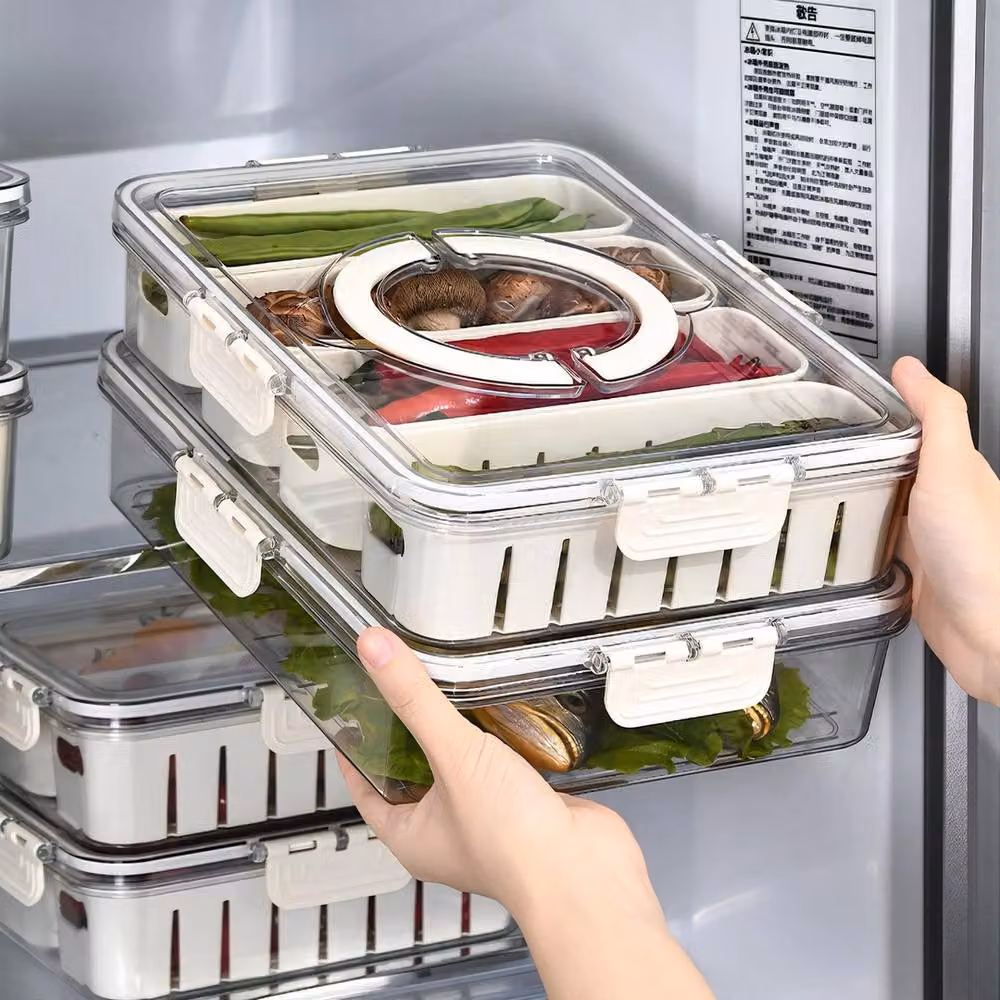 Havendro Divided Lidded Charcuterie Tray and Snack Storage Organizer in White – 5