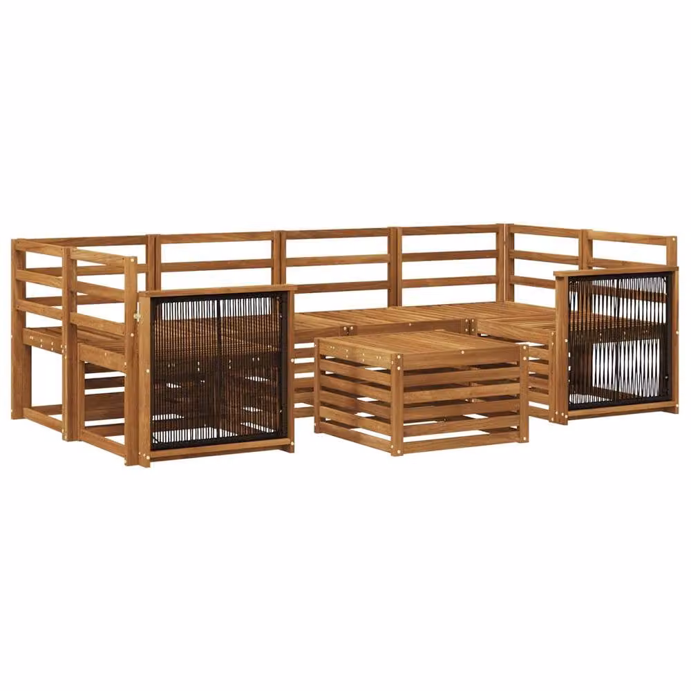 Berkfield Home 7 Piece Outdoor Sofa Set in Brown Solid Acacia Wood – 2