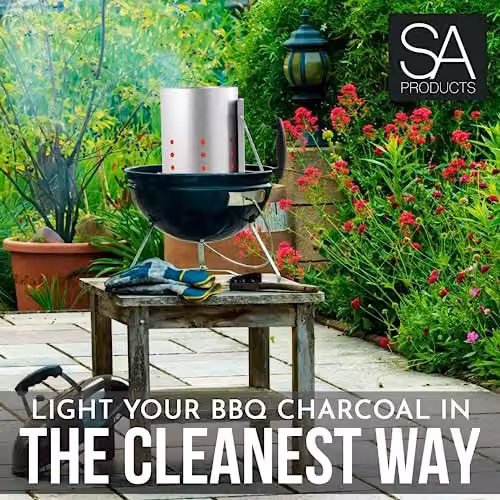 Pelle & Sol Aluminium and Steel BBQ Charcoal Chimney Starter in Silver, W/D/H: 30.5 x 20.0 x 20.0 cm – 5