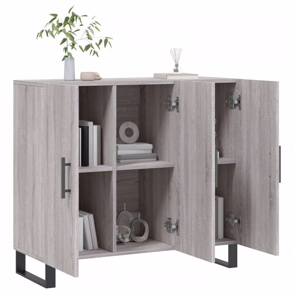 Berkfield Home Grey Sonoma Sideboard in Engineered Wood W/D/H: 90 x 34 x 80 cm – 2