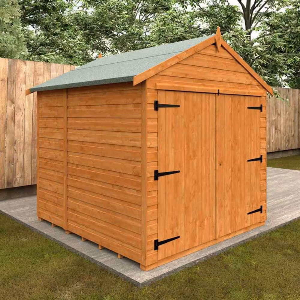 Buttercup Farm 6x6 Flex Apex Bike Shed in Burnt Orange, W/D/H: 175 x 183.8 x 195.3 cm – 2