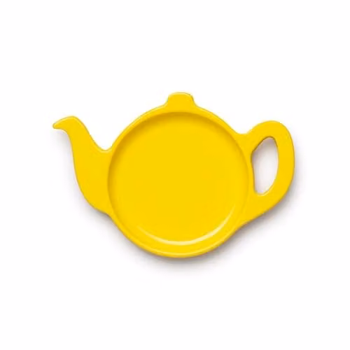Zeal Teapot Shaped Melamine Tea Bag Tidy in Yellow