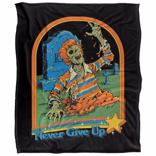 Steven Rhodes Never Give Up Super Soft Fleece Throw Blanket, Multicolour, W/D/H: 152 x 127 cm – 5
