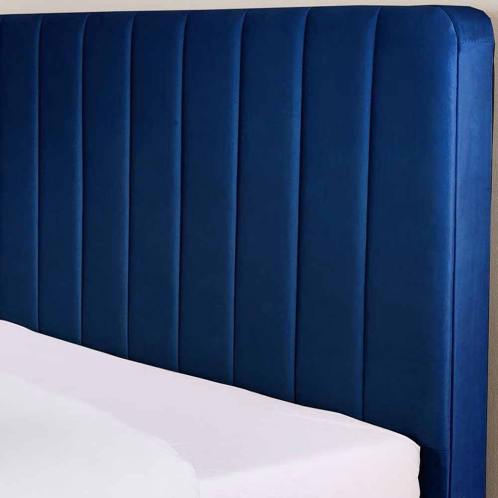 Aspire Verona Velvet Bed Frame with Padded Headboard in Pink and Blue, Single Size (90 x 200 cm) – 3