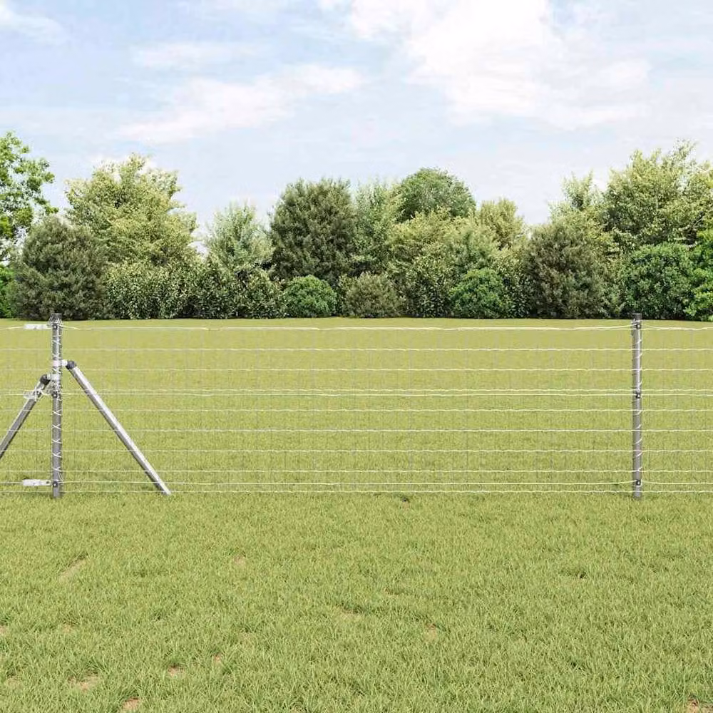 Berkfield Home Euro Fence Galvanised Steel in Grey, 0.4 x 25 m – 2